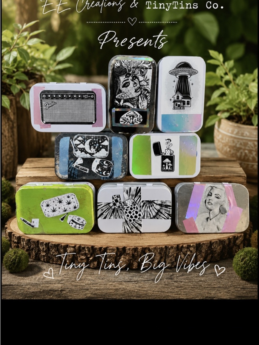 Tiny Tins Co. Decorative Art Tin - Holographic Pastel Accents